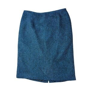 Calvin Klein Women's Blue green black Tweed Textured Pencil Skirt Size 4
